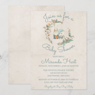 Sweet Waterverf Rustic Animals Baby shower Kaart