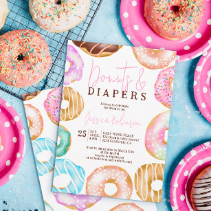Sweet waterverf schattige donuts baby shower kaart