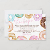 Sweet waterverf schattige donuts script baby showe bedankkaart (Voorkant)