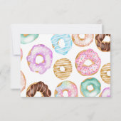 Sweet waterverf schattige donuts script baby showe bedankkaart (Achterkant)