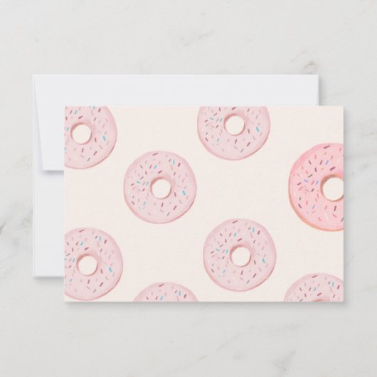 Sweet waterverf schattige donuts script baby showe bedankkaart (Achterkant)