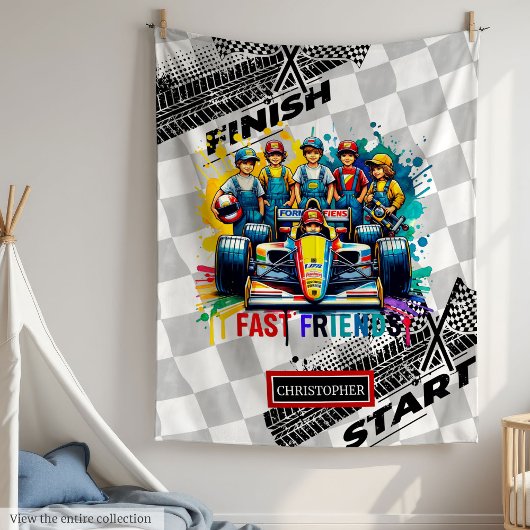 Sweet Waterverf Sport Car Racing Boy Blanket Fleece Deken
