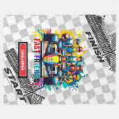 Sweet Waterverf Sport Car Racing Boy Blanket Fleece Deken (Voorkant (Horizontaal))
