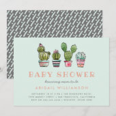Sweet Waterverf Succulent Cactus Baby shower Kaart (Voorkant / Achterkant)