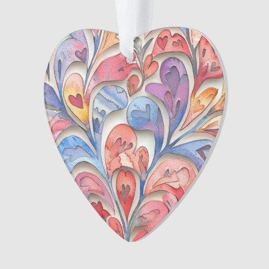 Sweet Waterverf Valentijn Ornament (voorkant)