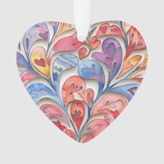 Sweet Waterverf Valentijn Ornament (voorkant)