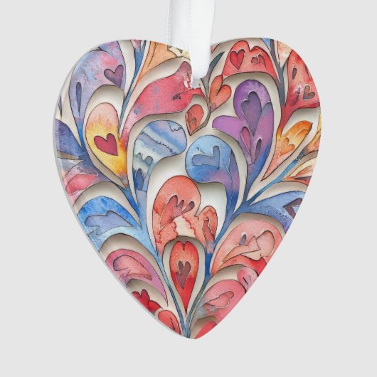 Sweet Waterverf Valentijn Ornament (voorkant)