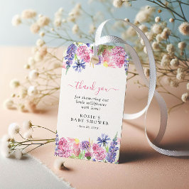 Sweet Waterverf Wildbloem Baby shower Dank je wel Cadeaulabel