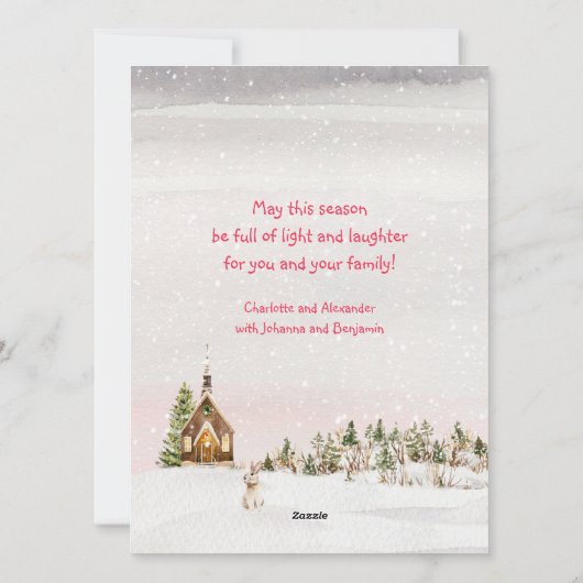 Sweet Waterverf Winter Wonderland Feestdagenkaart (Achterkant)