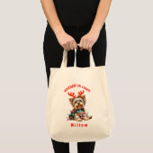 Sweet Waterverf Yorkshire Terrier Feestelijke Lich Tote Bag (Voorkant (product))