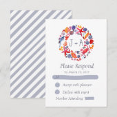 Sweet Waterverf Zee Krans Strand Wedding RSVP (Voorkant / Achterkant)