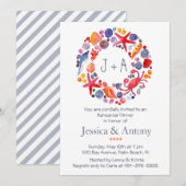 Sweet Waterverf Zee Wreath Beach repetitie diner Kaart (Voorkant / Achterkant)