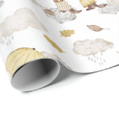 Sweet Weasels Umbrellas, Regenwolken, Bloemen Cadeaupapier (Rol Hoek)