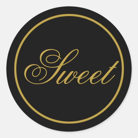 "Sweet" Weddenschap Sticker - Black Gold (Voorkant)