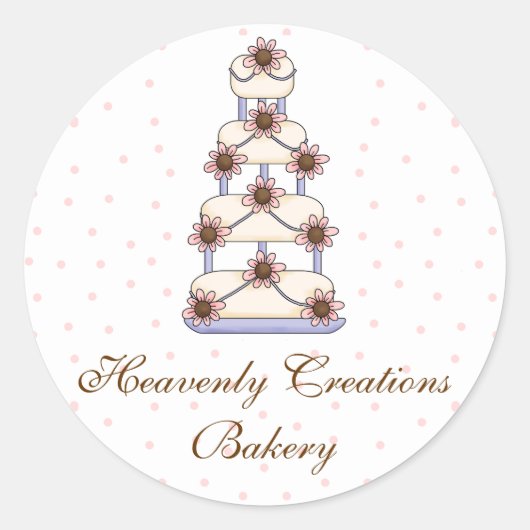 Sweet Wedding Cake Bakkerij Stickers (Voorkant)