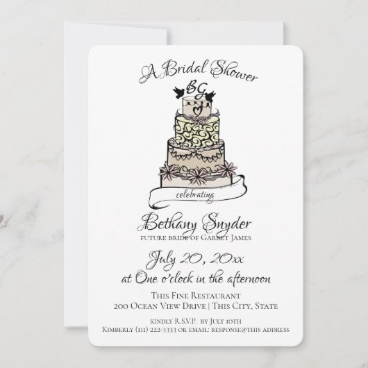 Sweet Wedding Cake Vrijgezellenfeest Kaart (Voorkant)