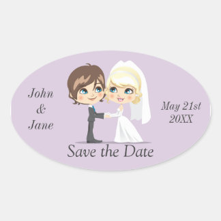 Sweet Wedding Day Ovale Sticker