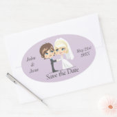 Sweet Wedding Day Ovale Sticker (Envelop)