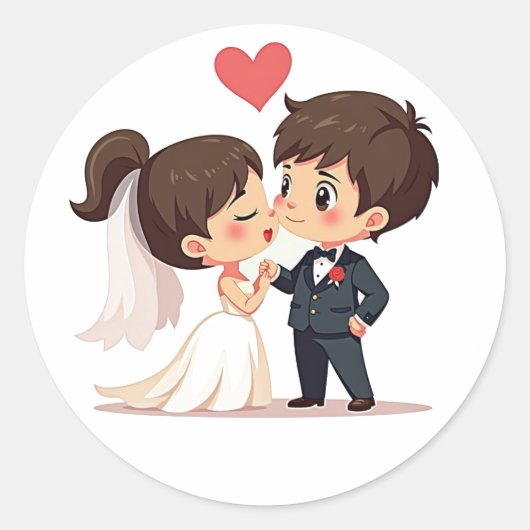 Sweet Wedding Kiss Sticker (Voorkant)