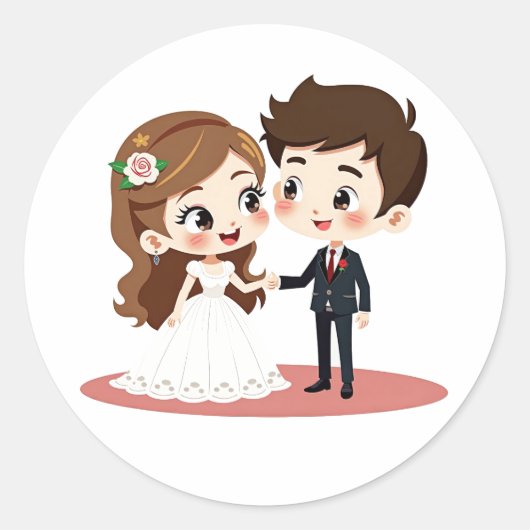 Sweet Wedding Paar Stickers (Voorkant)