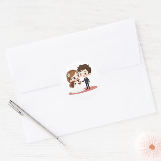 Sweet Wedding Paar Stickers (Envelop)