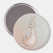Sweet Wee Rabbit (in pastel) koelkastmagneet op ma Magneet (Voorkant / Achterkant)