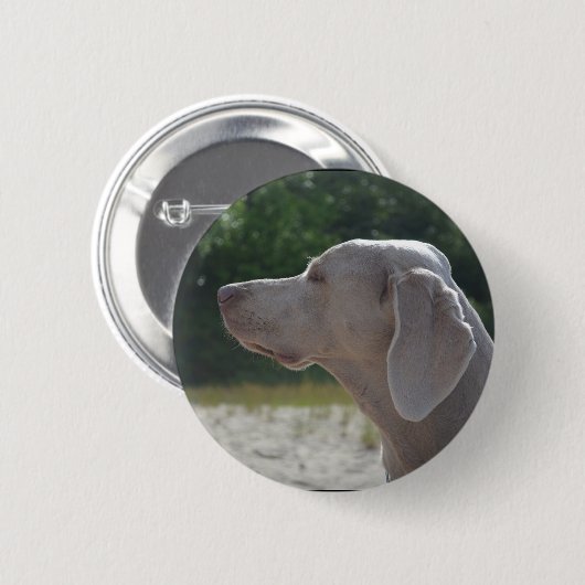Sweet Weimaraner Dog Profile Ronde Button 5,7 Cm (Voorkant /achterkant)