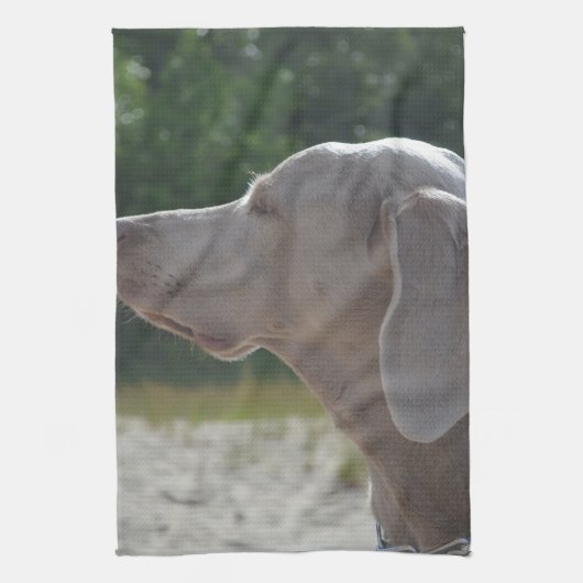 Sweet Weimaraner Dog Profile Theedoek (Verticaal)