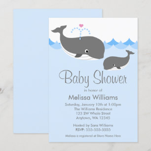 Sweet Whale Baby Shower-uitvindingen Kaart