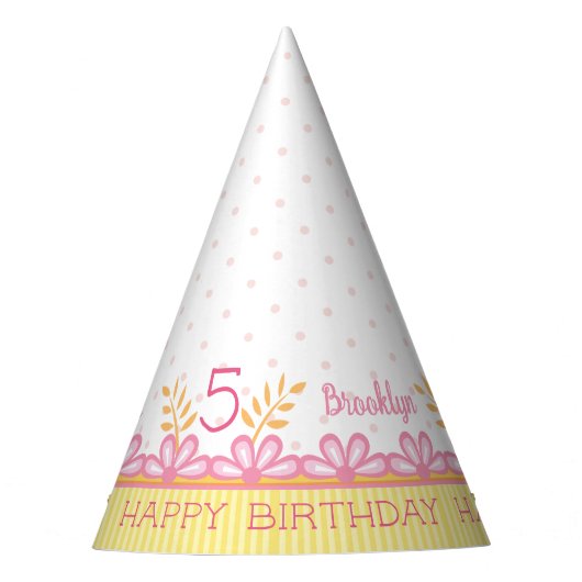 Sweet Whimsical 5th Birthday Party Pet Feesthoedjes (Voorkant)