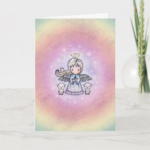 Sweet Whimsical Angel Polar Beren Kerst Kaart