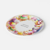 Sweet Whimsical Candyland Verjaardag Papieren Bordje (Gekanteld)