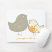 Sweet Whimsical Cute Yellow Damask Chicks Mousepad Muismat (Met muis)