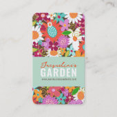 Sweet Whimsical Spring Flowers Colorful Garden Visitekaartje (Voorkant)