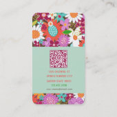 Sweet Whimsical Spring Flowers Colorful Garden Visitekaartje (Achterkant)