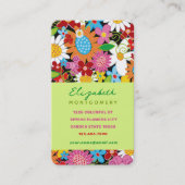 Sweet Whimsical Spring Flowers Colorful Garden Visitekaartje (Voorkant)