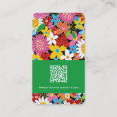 Sweet Whimsical Spring Flowers Colorful Garden Visitekaartje (Achterkant)