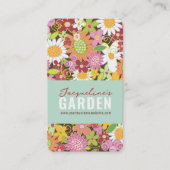 Sweet Whimsical Spring Flowers Colorful Garden Visitekaartje (Voorkant)