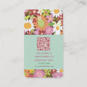 Sweet Whimsical Spring Flowers Colorful Garden Visitekaartje (Achterkant)