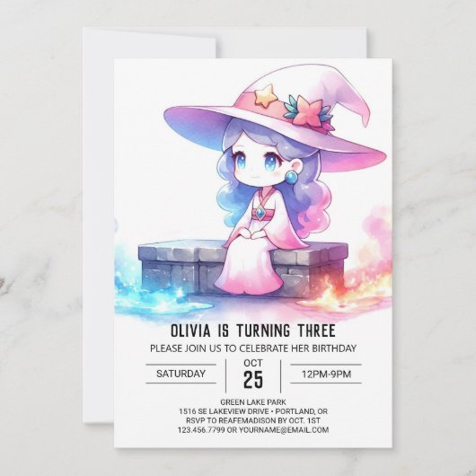 Sweet Whimsical Wizard Verjaardag Kaart (Voorkant)