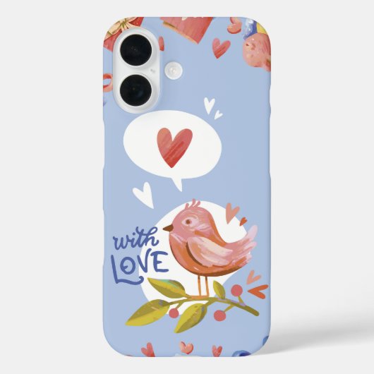 Sweet Whispers Schattigee Lovebird Valentijn Case-Mate iPhone Case (Achterkant)
