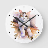Sweet White Cat Waterverf Illustratie