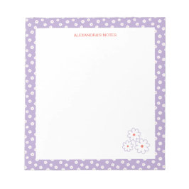 Sweet White Daisies Bloemenpatroon gepersonaliseer Notitieblok