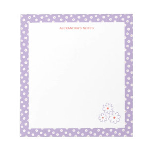 Sweet White Daisies Bloemenpatroon gepersonaliseer Notitieblok