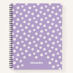 Sweet White Daisies Bloemenpatroon gepersonaliseer Notitieboek