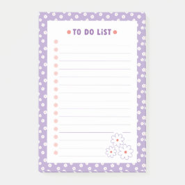 Sweet White Daisies Floral Pattern To Do Lijst Post-it® Notes