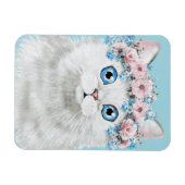 Sweet White Floral Cat Magneet (Horizontaal)
