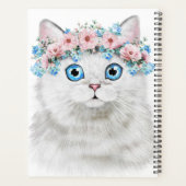 Sweet White Floral Cat Planner (Achterkant)