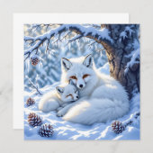 Sweet White Foxes in the Snow (Voorkant / Achterkant)