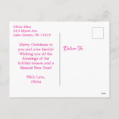 Sweet White Kittens Kerst gepersonaliseerd Feestdagenkaart (Achterkant)